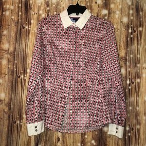 Tommy Hilfiger Navy Blue & Red Name Brand Pattern